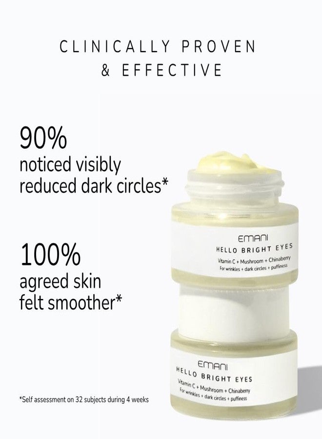 Emani Hello Bright Eyes - Vitamin C Super Eye Cream - Caffeine and Turmeric, Anti-Aging Eye Cream for Dark Circles, Puffiness, Wrinkles, Firming, Hydrating & Smoothing - Reduce Fine Lines 1 oz 30ml - Image 2